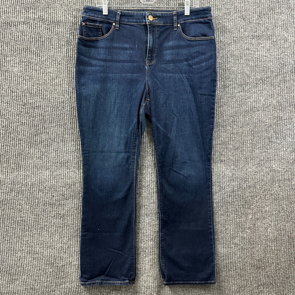 Chico's The Platinum Barely Boot Jeans Womens 2S Blue Denim Casual High Rise
